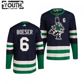 Barn Ishockey Vancouver Canucks tröja Brock Boeser 6 Adidas 2022-23 Navy Reverse Retro 2.0 Authentic